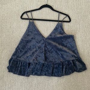 Aerie velvet ruffle tank; size: M